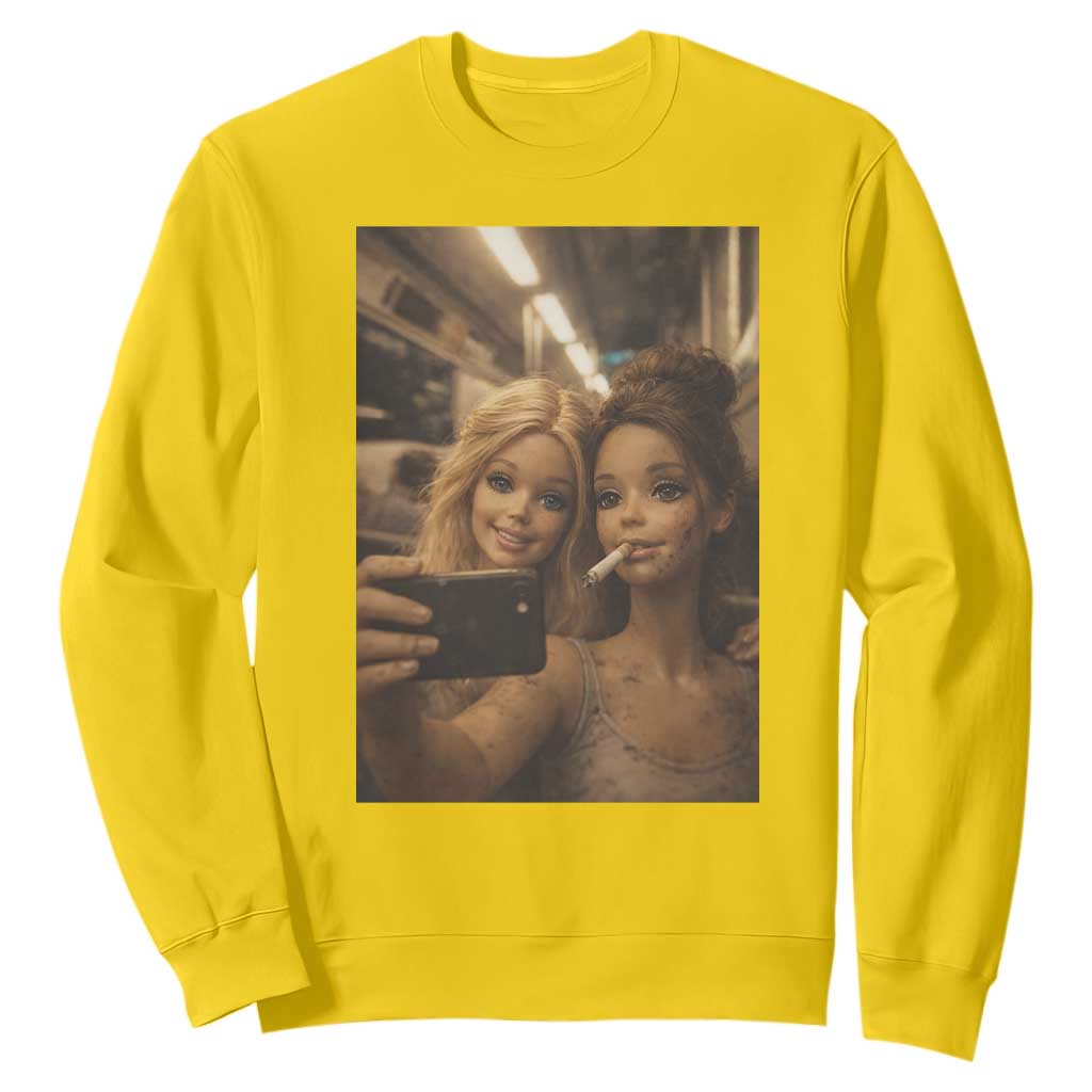 Funny Selfie Doll Meme Sweatshirt Aesthetic Doll Face Graphic TS12 Daisy Print Your Wear
