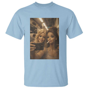 Funny Selfie Doll Meme T Shirt Aesthetic Doll Face Graphic TS12 Light Blue Print Your Wear
