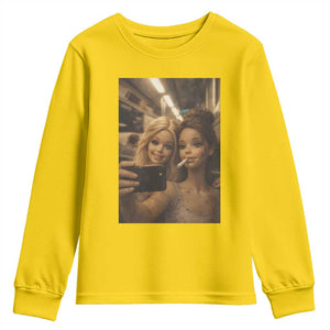 Funny Selfie Doll Meme Youth Sweatshirt Aesthetic Doll Face Graphic TS12 Daisy Print Your Wear