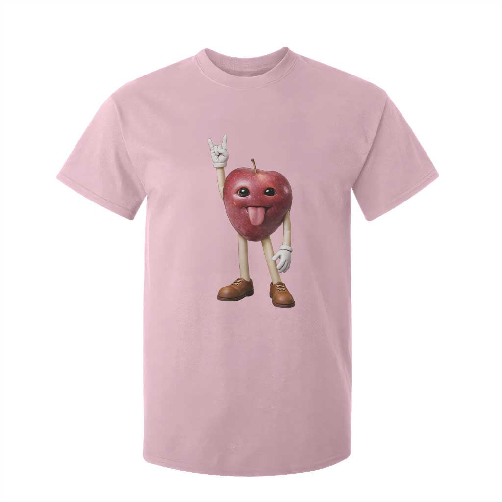 Funny Apple With Face Wapple Meme T Shirt For Kid TS12 Light Pink Print Your Wear