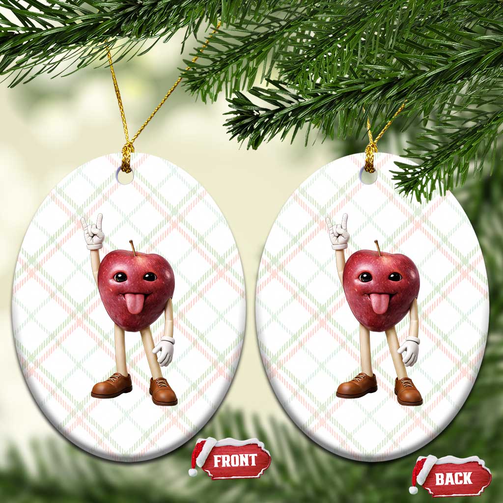 Funny Apple With Face Wapple Meme Ceramic Ornament TS12 Print Your Wear