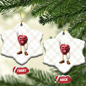 Funny Apple With Face Wapple Meme Ceramic Ornament TS12 Print Your Wear