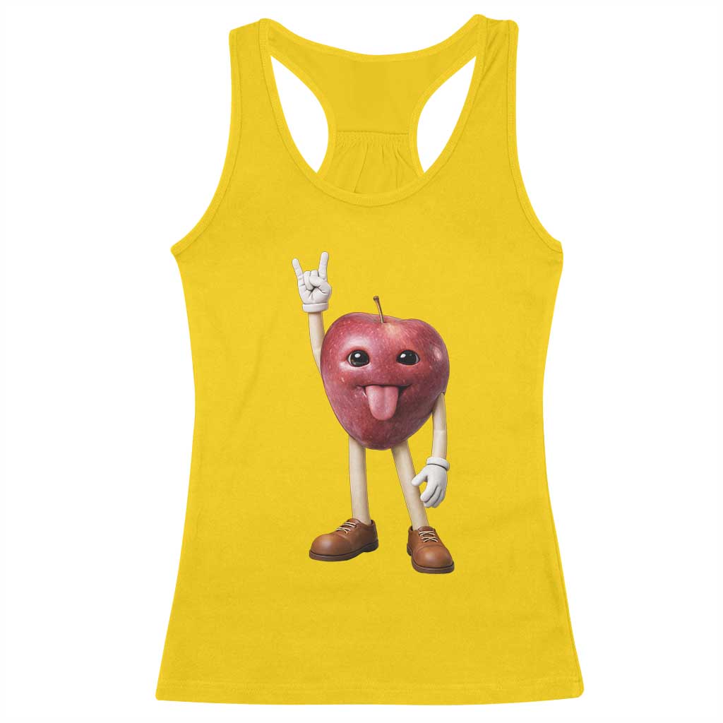 Funny Apple With Face Wapple Meme Racerback Tank Top TS12 Daisy Print Your Wear