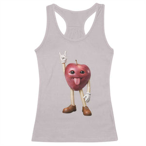 Funny Apple With Face Wapple Meme Racerback Tank Top TS12 Ice Gray Print Your Wear