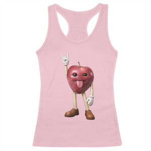 Funny Apple With Face Wapple Meme Racerback Tank Top TS12 Light Pink Print Your Wear