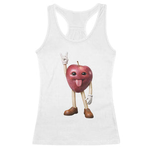 Funny Apple With Face Wapple Meme Racerback Tank Top TS12 White Print Your Wear