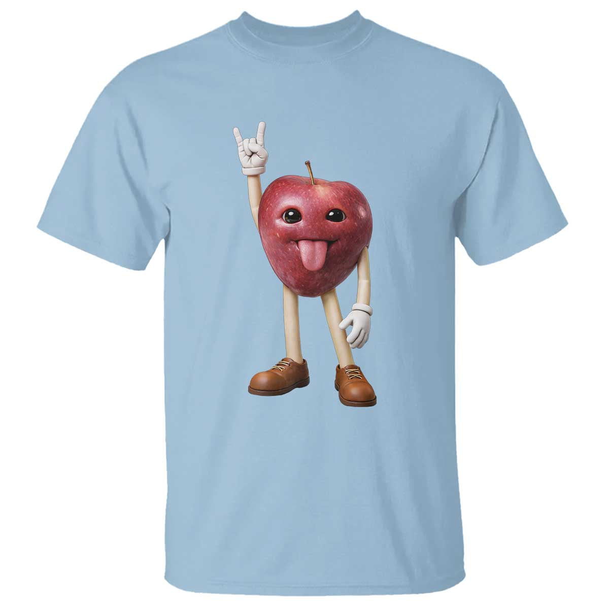 Funny Apple With Face Wapple Meme T Shirt TS12 Light Blue Print Your Wear