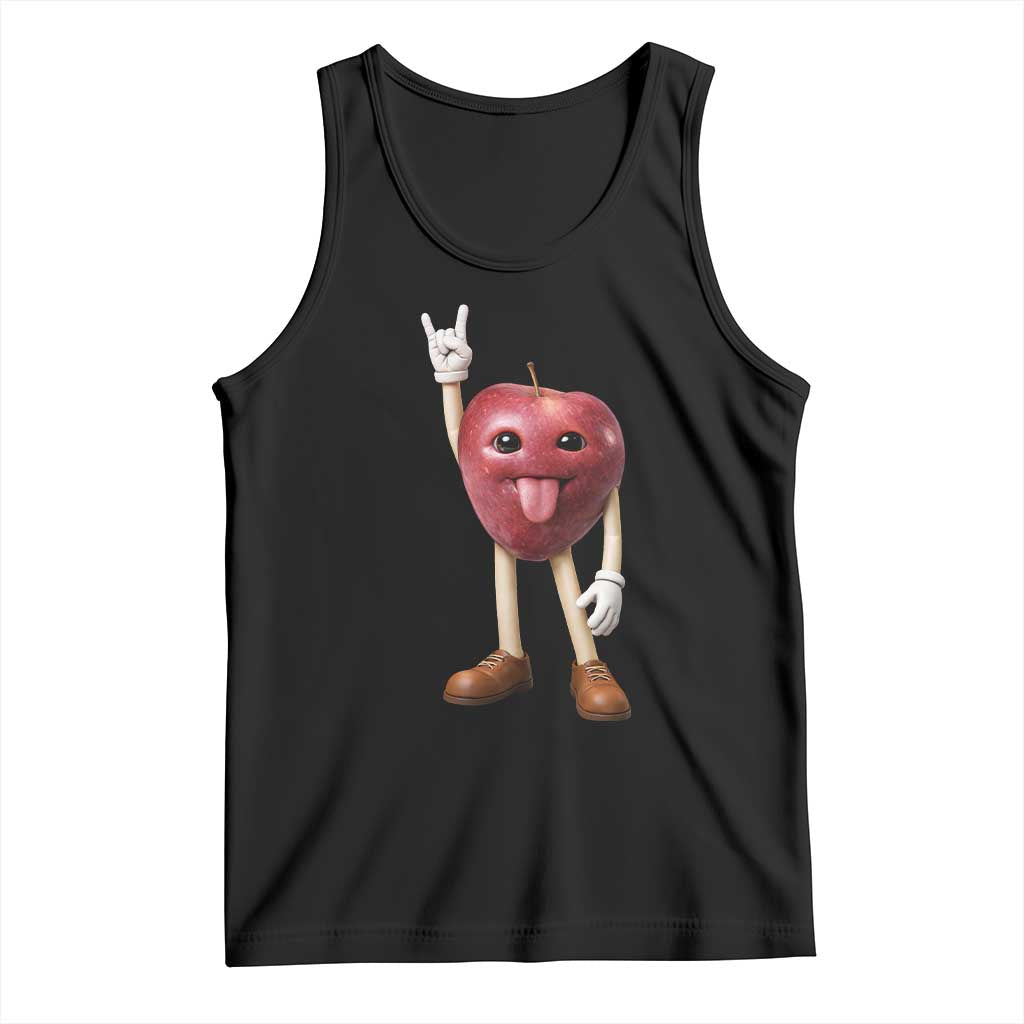 Funny Apple With Face Wapple Meme Tank Top TS12 Black Print Your Wear