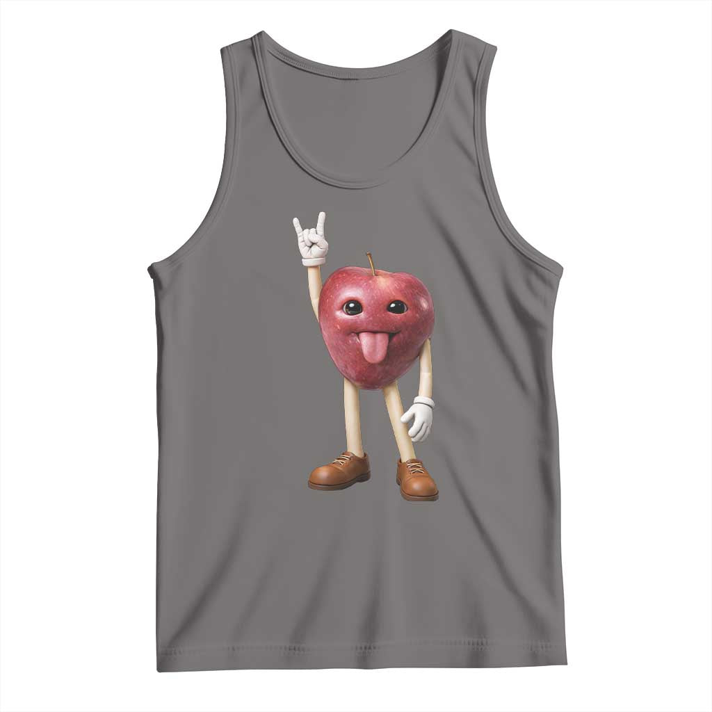 Funny Apple With Face Wapple Meme Tank Top TS12 Deep Heather Print Your Wear