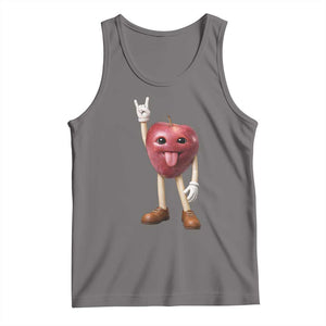 Funny Apple With Face Wapple Meme Tank Top TS12 Deep Heather Print Your Wear