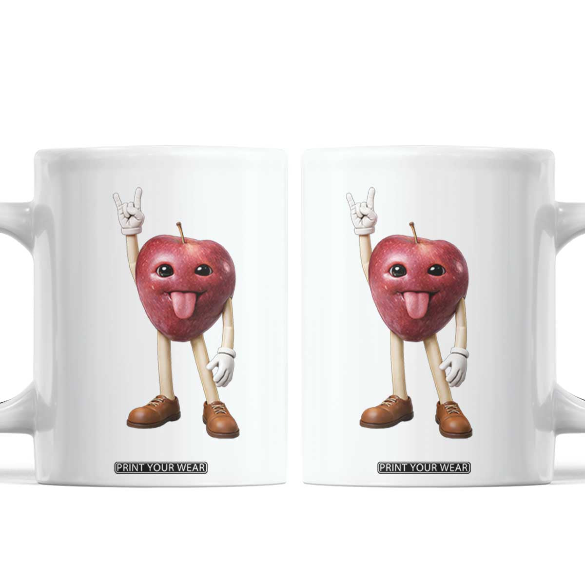 Funny Apple With Face Wapple Meme Coffee Mug TS12 White Print Your Wear