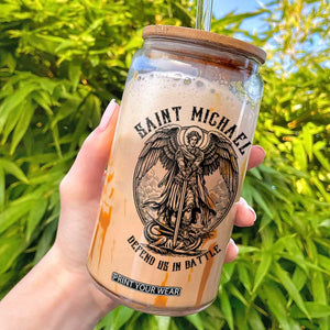 Saint Michael Heavenly Warrior Glass Can Defend Us In Battle TS12 White Print Your Wear
