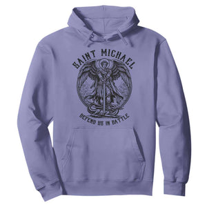 Saint Michael Heavenly Warrior Hoodie Defend Us In Battle TS12 Violet Print Your Wear