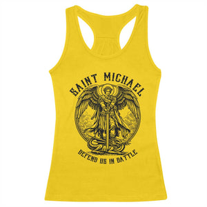 Saint Michael Heavenly Warrior Racerback Tank Top Defend Us In Battle TS12 Daisy Print Your Wear