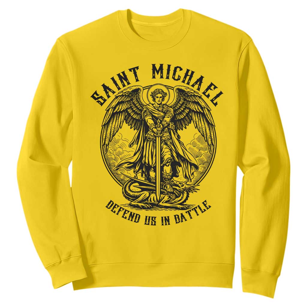 Saint Michael Heavenly Warrior Sweatshirt Defend Us In Battle TS12 Daisy Print Your Wear
