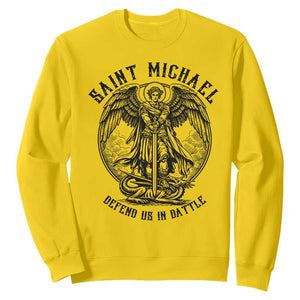 Saint Michael Heavenly Warrior Sweatshirt Defend Us In Battle TS12 Daisy Print Your Wear