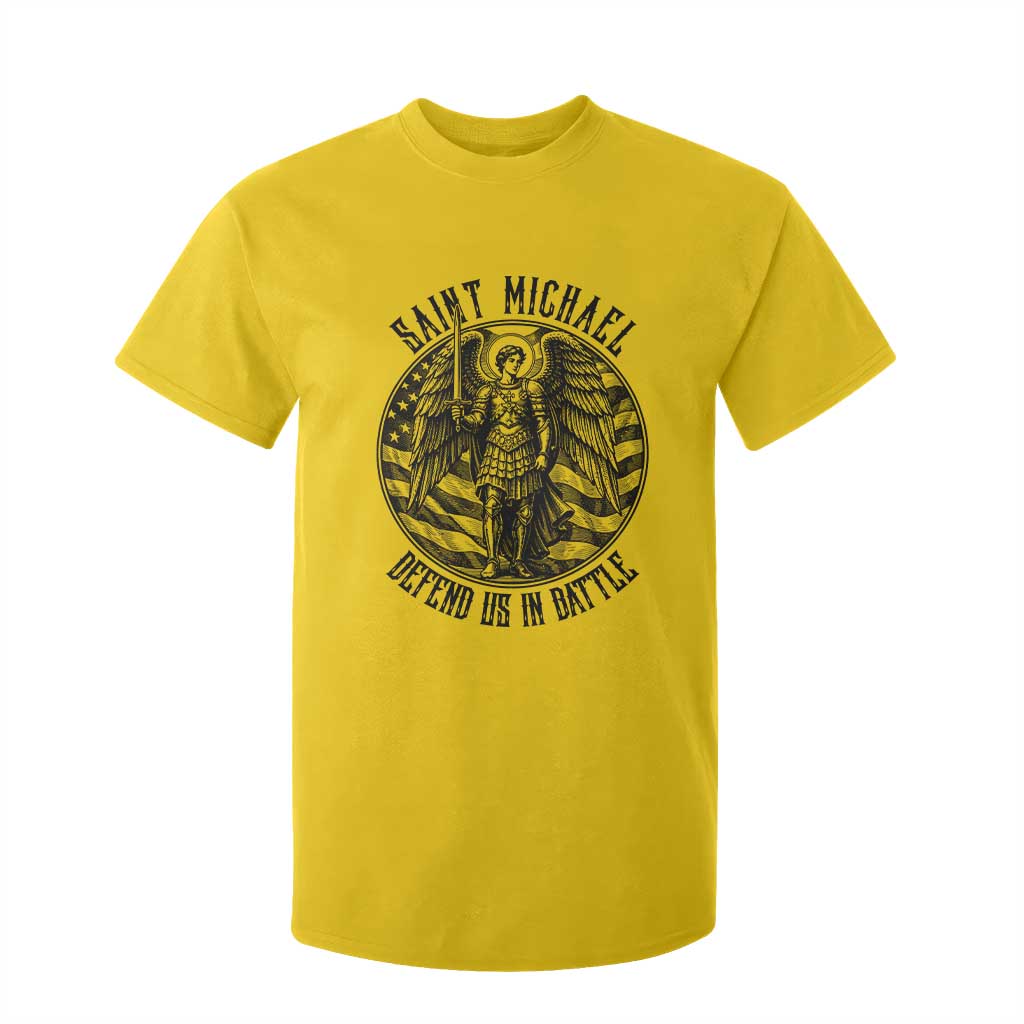 Saint Michael Defend Us In Battle T Shirt For Kid American Flag Patriotic TS12 Daisy Print Your Wear
