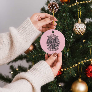 Saint Michael Defend Us In Battle Ceramic Ornament American Flag Patriotic TS12 1pc Light Pink Print Your Wear