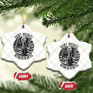 Saint Michael Defend Us In Battle Ceramic Ornament American Flag Patriotic TS12 Print Your Wear