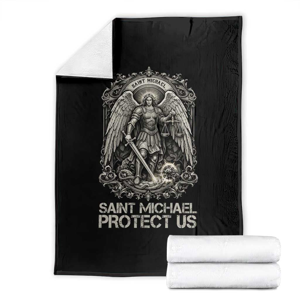 St Michael The Archangel Protect Us Throw Blanket Christian Faith Gift TS12 Black Print Your Wear