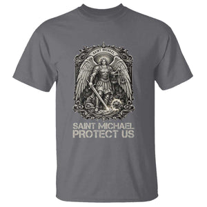 St Michael The Archangel Protect Us T Shirt Christian Faith Gift TS12 Charcoal Print Your Wear