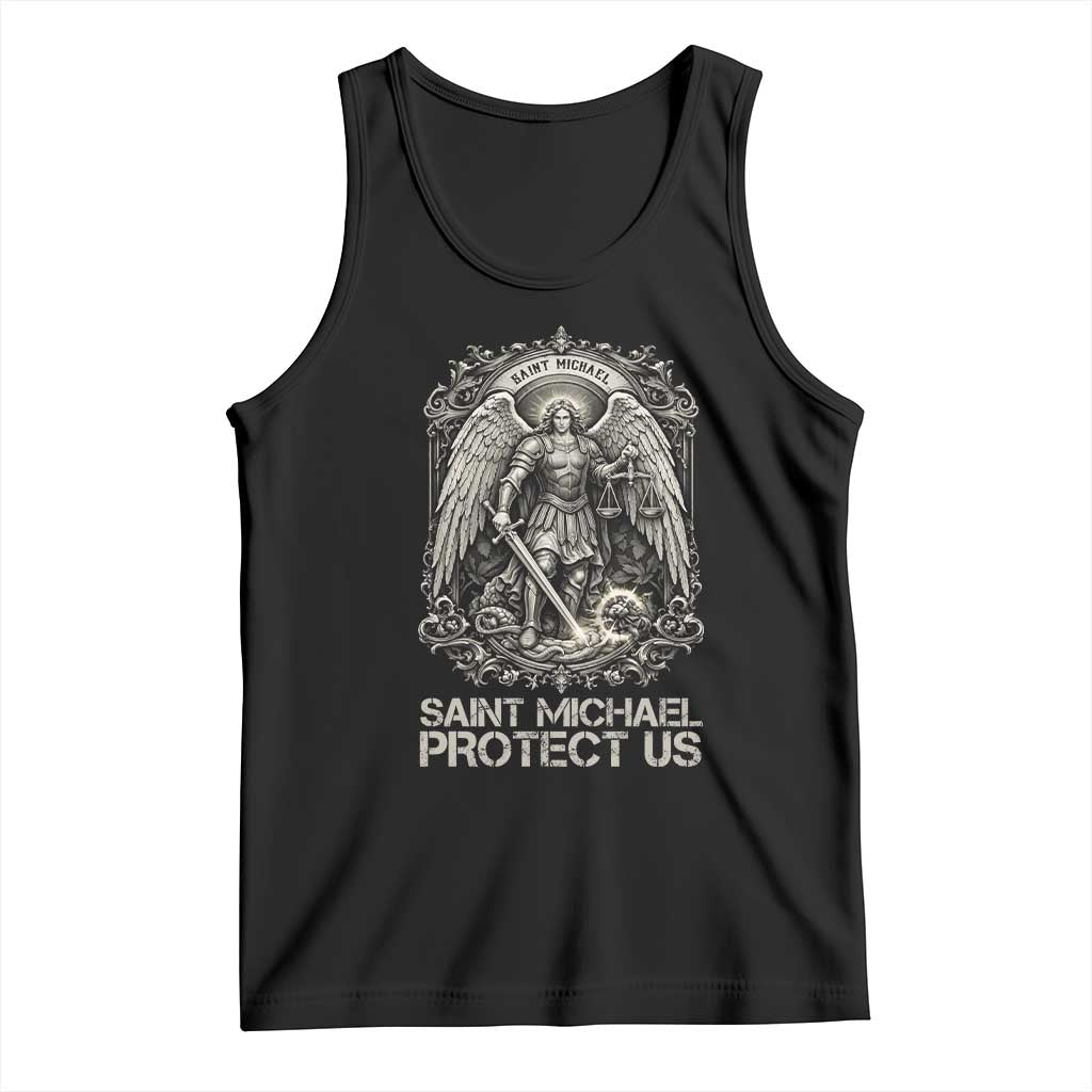 St Michael The Archangel Protect Us Tank Top Christian Faith Gift TS12 Black Print Your Wear