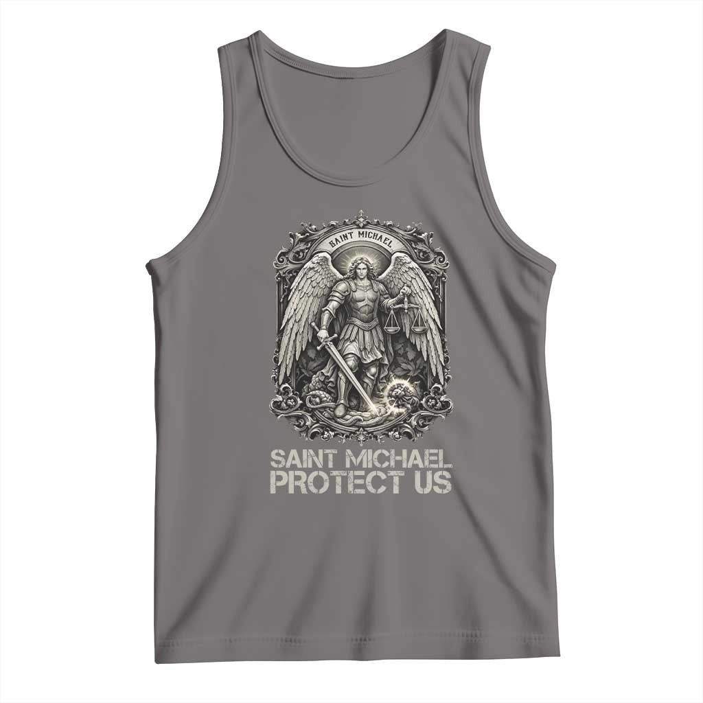 St Michael The Archangel Protect Us Tank Top Christian Faith Gift TS12 Deep Heather Print Your Wear