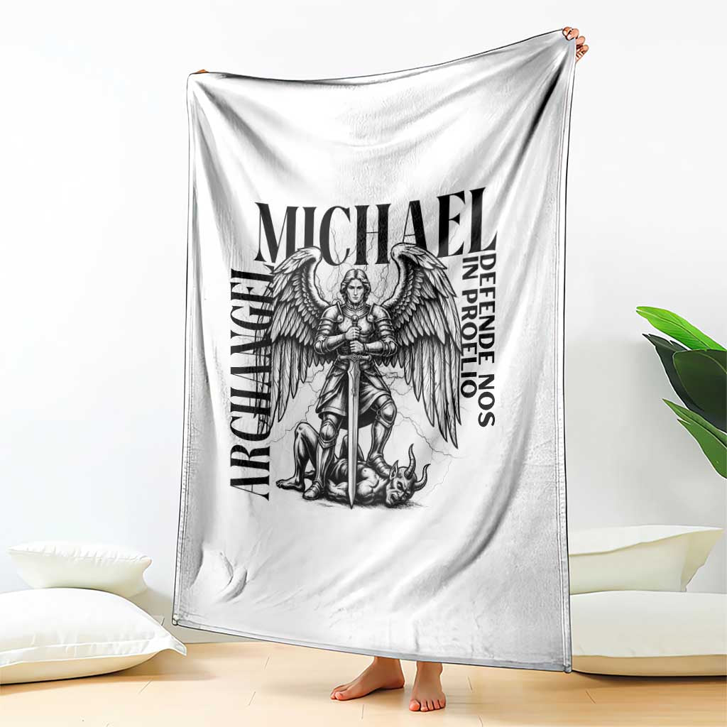 Saint Michael Archangel Defende Nos In Proelio Throw Blanket Christian Faith Gift TS12 Print Your Wear