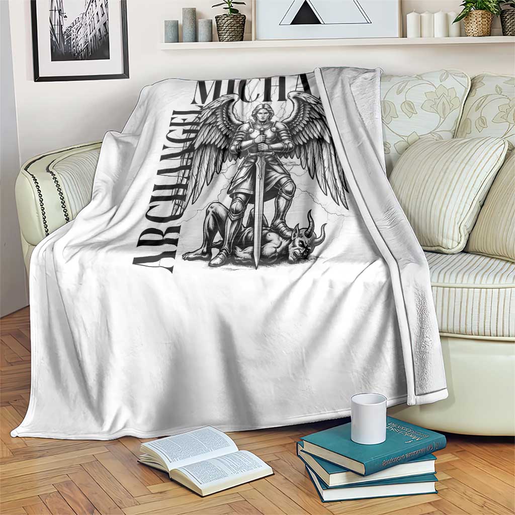 Saint Michael Archangel Defende Nos In Proelio Throw Blanket Christian Faith Gift TS12 Print Your Wear