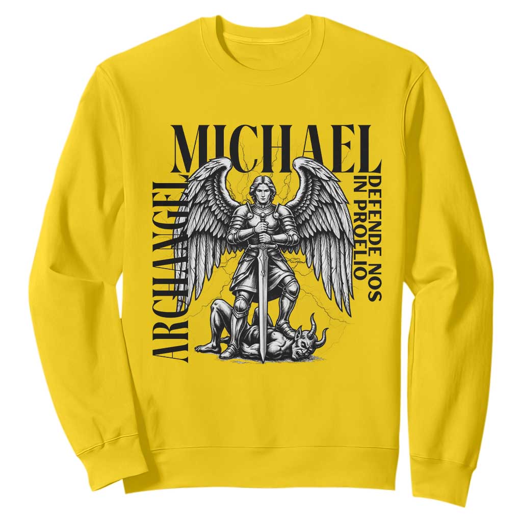 Saint Michael Archangel Defende Nos In Proelio Sweatshirt Christian Faith Gift TS12 Daisy Print Your Wear