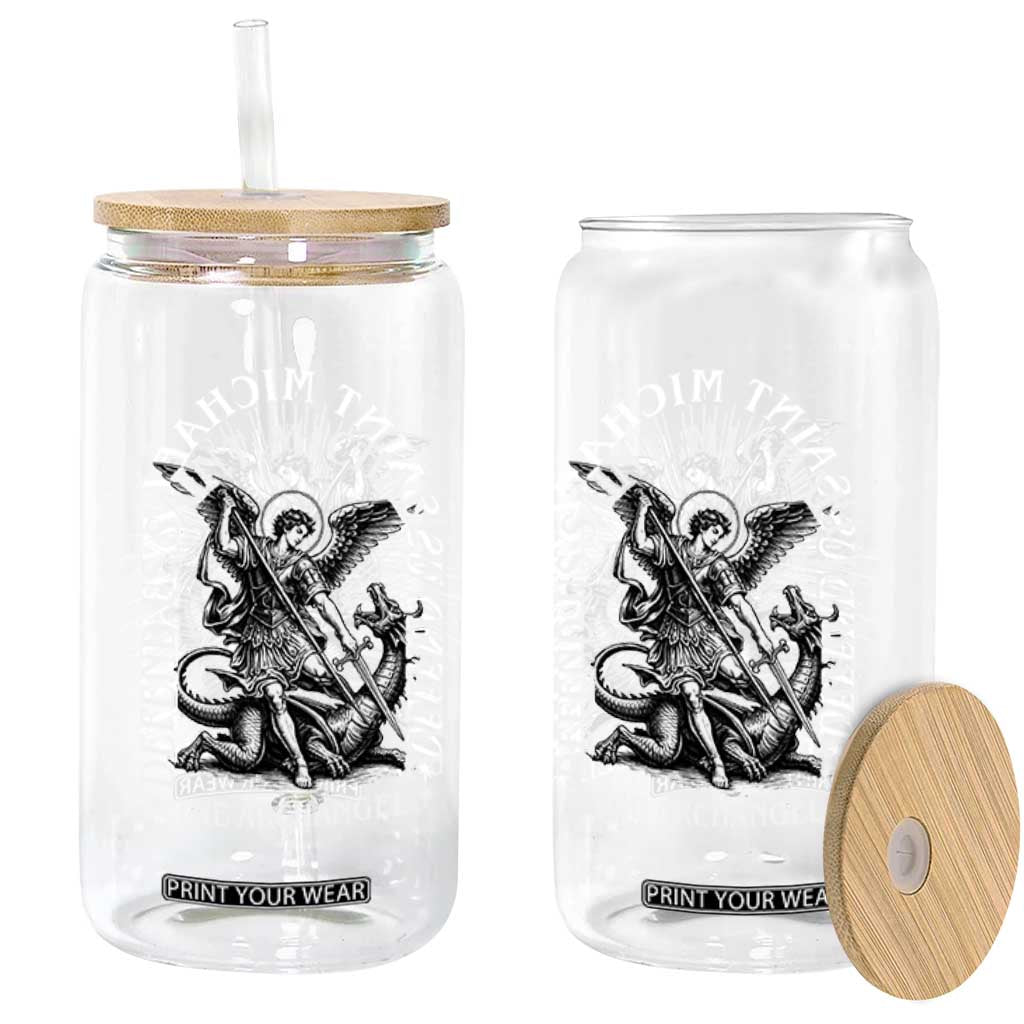 Saint Michael Defend Us In Battle Glass Can Catholic Protection Gift TS12 Print Your Wear