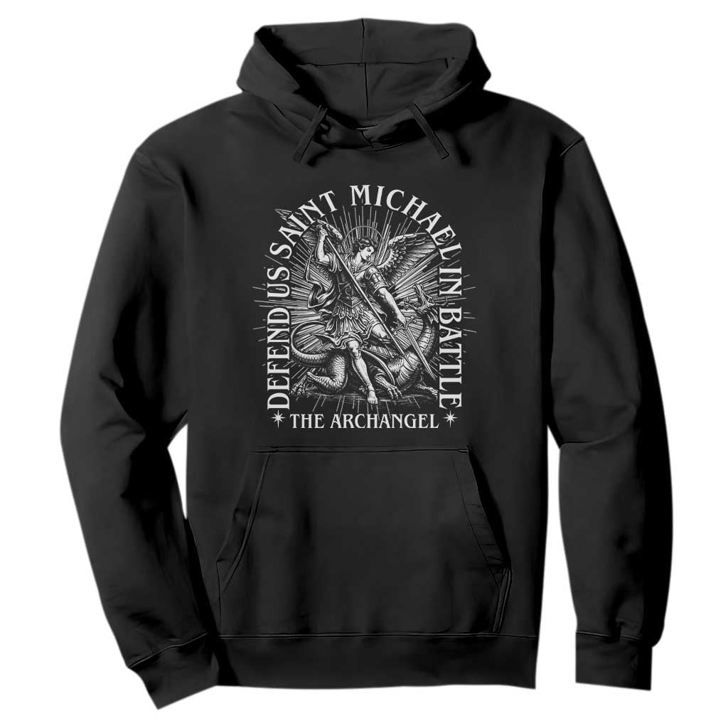 Saint Michael Defend Us In Battle Hoodie Catholic Protection Gift TS12 Black Print Your Wear