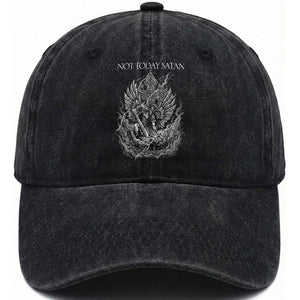 Not Today Satan Washed Cotton Baseball Cap Saint Michael Fights Evil TS12 Print Your Wear