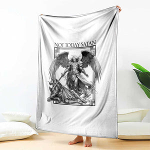 Funny Saint Michael Defeating Satan Throw Blanket Not Today Satan TS12 Print Your Wear