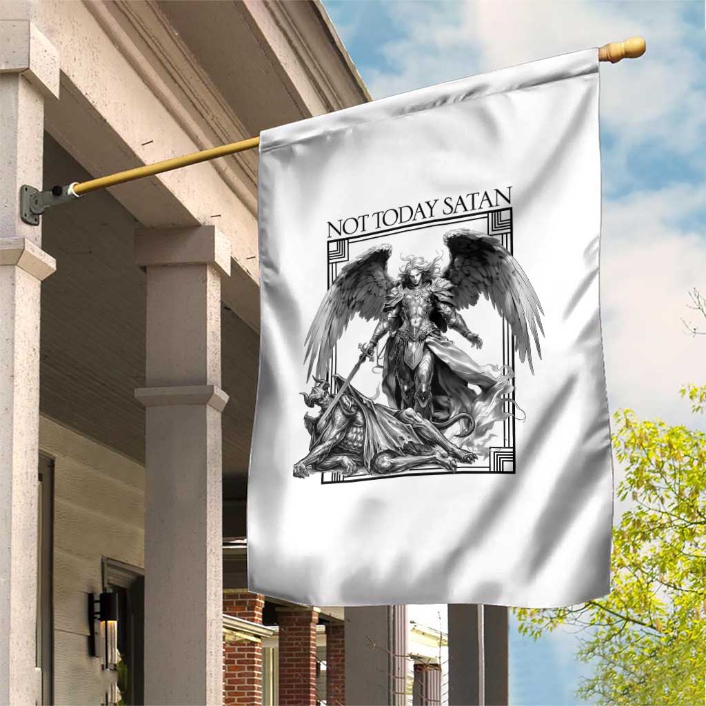 Funny Saint Michael Defeating Satan Garden Flag Not Today Satan TS12 Print Your Wear