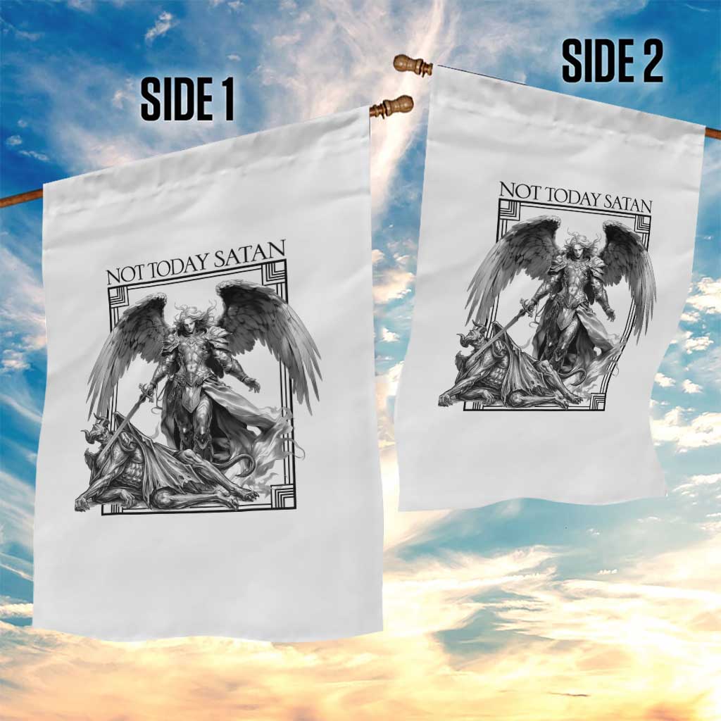 Funny Saint Michael Defeating Satan Garden Flag Not Today Satan TS12 Print Your Wear