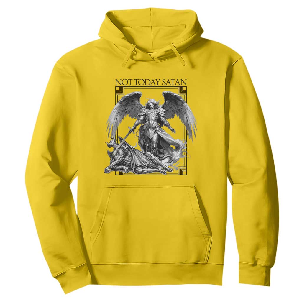 Funny Saint Michael Defeating Satan Hoodie Not Today Satan TS12 Daisy Print Your Wear
