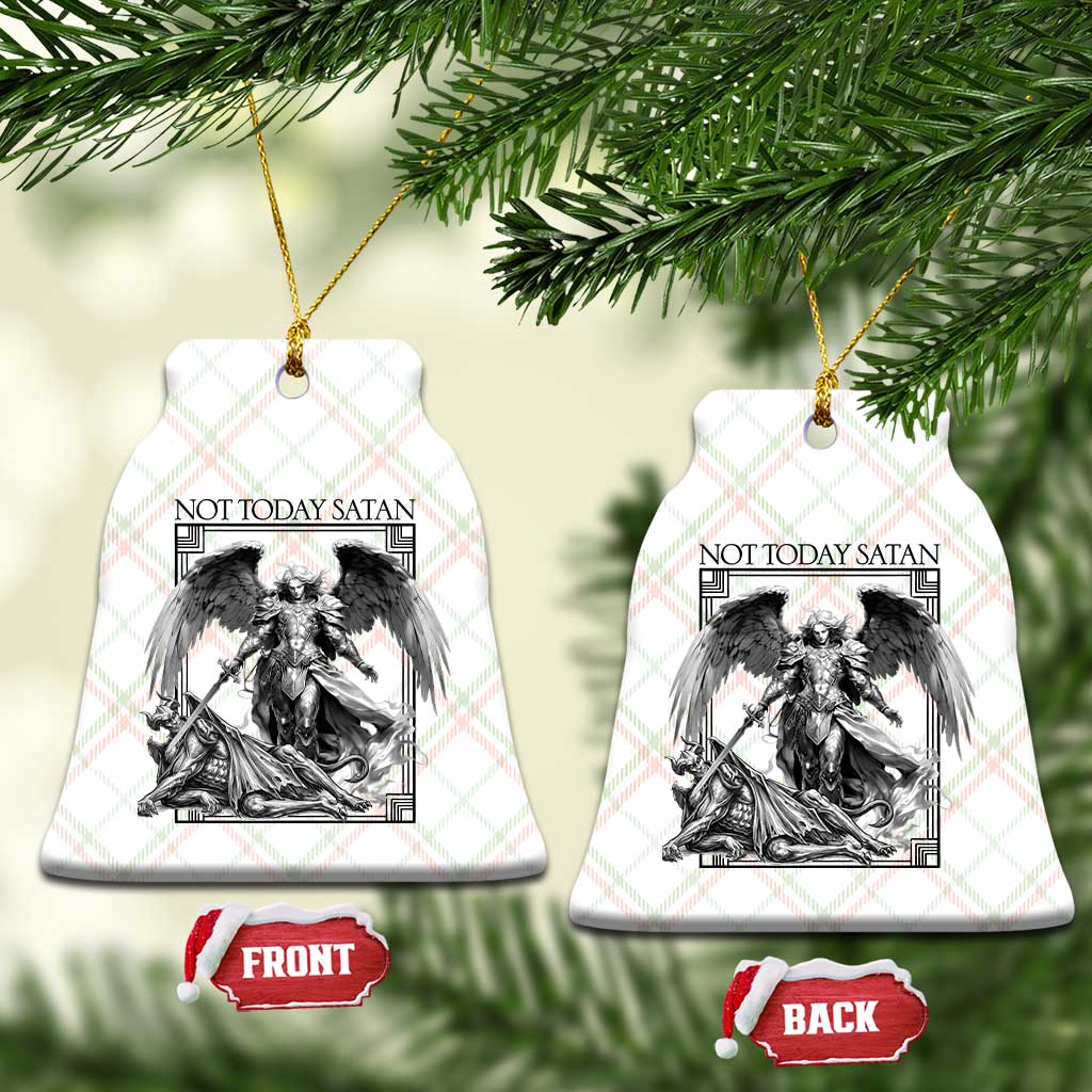 Funny Saint Michael Defeating Satan Ceramic Ornament Not Today Satan TS12 Print Your Wear