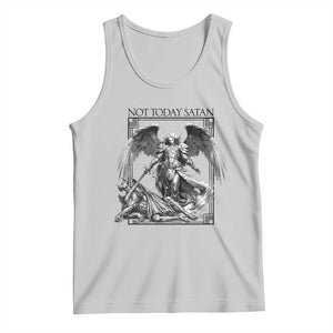 Funny Saint Michael Defeating Satan Tank Top Not Today Satan TS12 Ash Print Your Wear