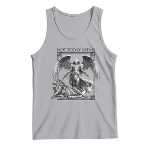 Funny Saint Michael Defeating Satan Tank Top Not Today Satan TS12 Athletic Heather Print Your Wear