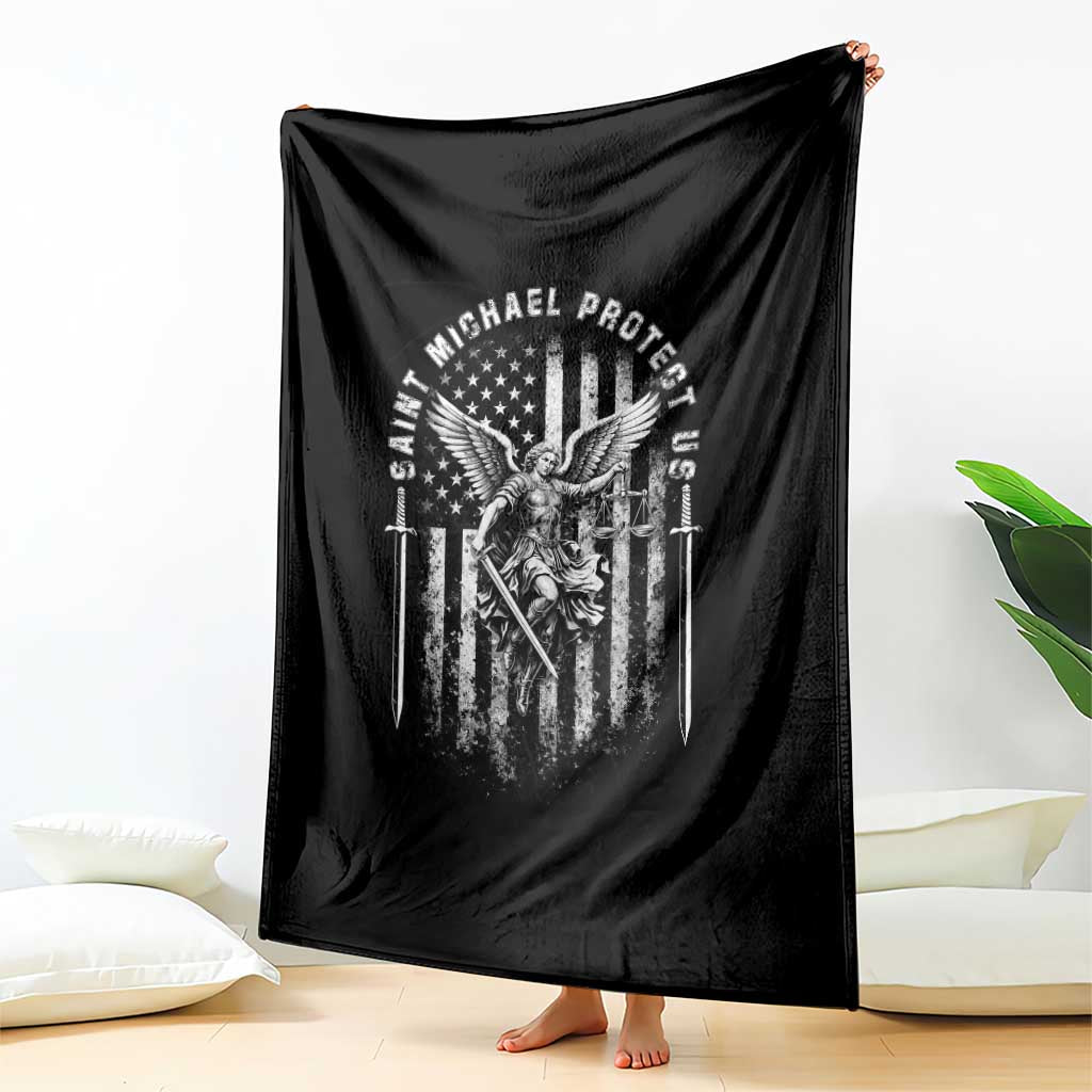 Vintage Saint Michael Archangel Protect Us Prayer Throw Blanket TS12 Print Your Wear