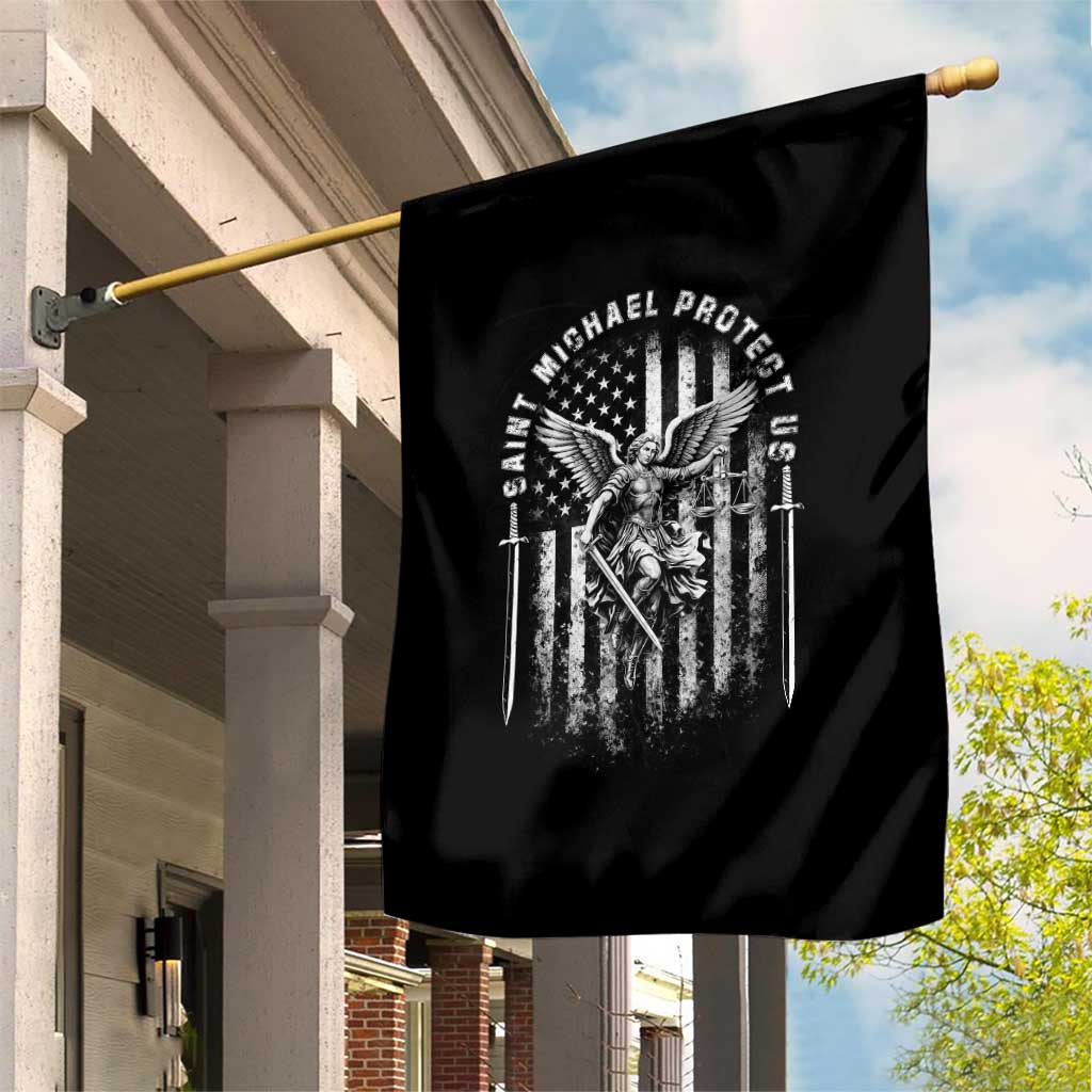 Vintage Saint Michael Archangel Protect Us Prayer Garden Flag TS12 Print Your Wear