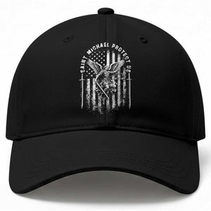 Vintage Saint Michael Archangel Protect Us Prayer Baseball Cap TS12 Print Your Wear