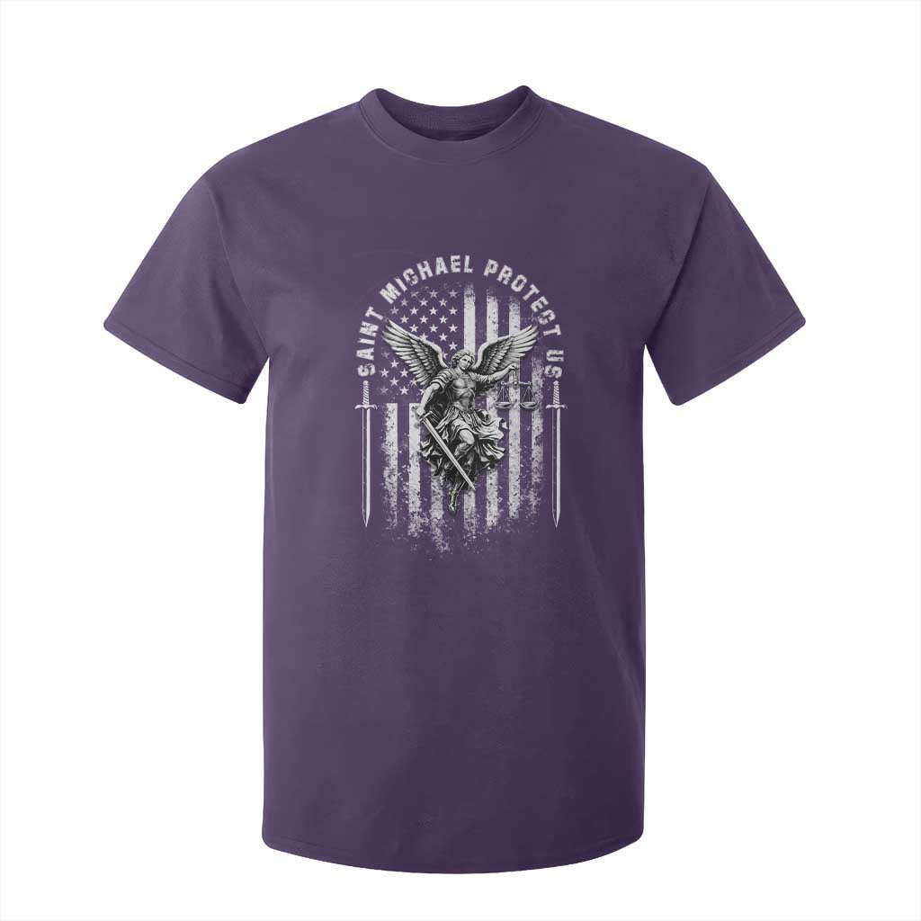 Vintage Saint Michael Archangel Protect Us Prayer T Shirt For Kid TS12 Purple Print Your Wear