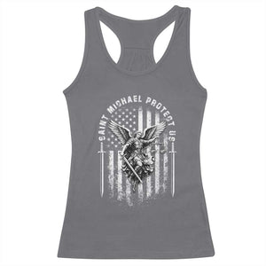 Vintage Saint Michael Archangel Protect Us Prayer Racerback Tank Top TS12 Charcoal Print Your Wear