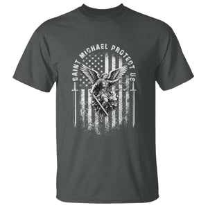 Vintage Saint Michael Archangel Protect Us Prayer T Shirt TS12 Dark Heather Print Your Wear
