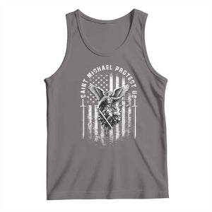 Vintage Saint Michael Archangel Protect Us Prayer Tank Top TS12 Deep Heather Print Your Wear
