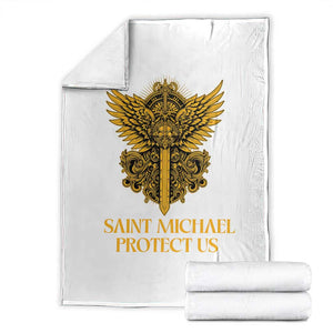 Vintage Catholic Saint Michael Protect Us Throw Blanket Religious Gift TS12 Black Print Your Wear