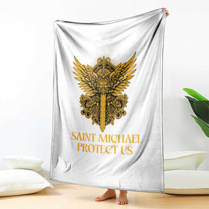 Vintage Catholic Saint Michael Protect Us Throw Blanket Religious Gift TS12 Print Your Wear