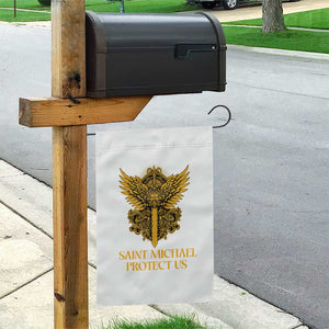Vintage Catholic Saint Michael Protect Us Garden Flag Religious Gift TS12 Print Your Wear